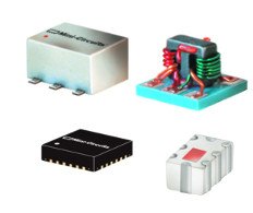 Four surface mount RF combiners in a variety of package styles