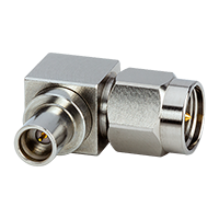RF Adapter Right Angle SMP Male to SMA Male DC - 26.5GHz 50Ω