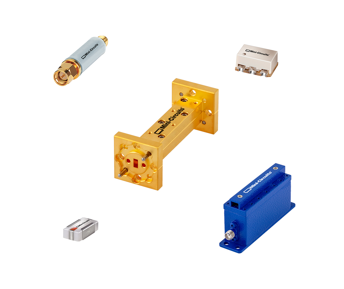 Five bandpass filters with different case styles