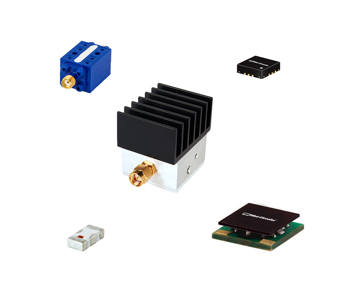 Five low pass filters with different case styles