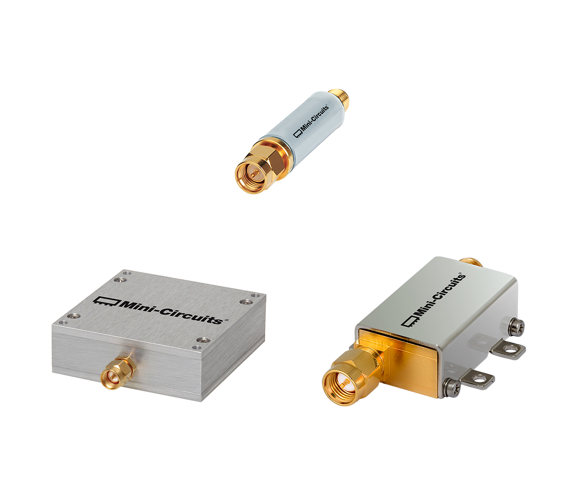 Three coaxial bandpass filters