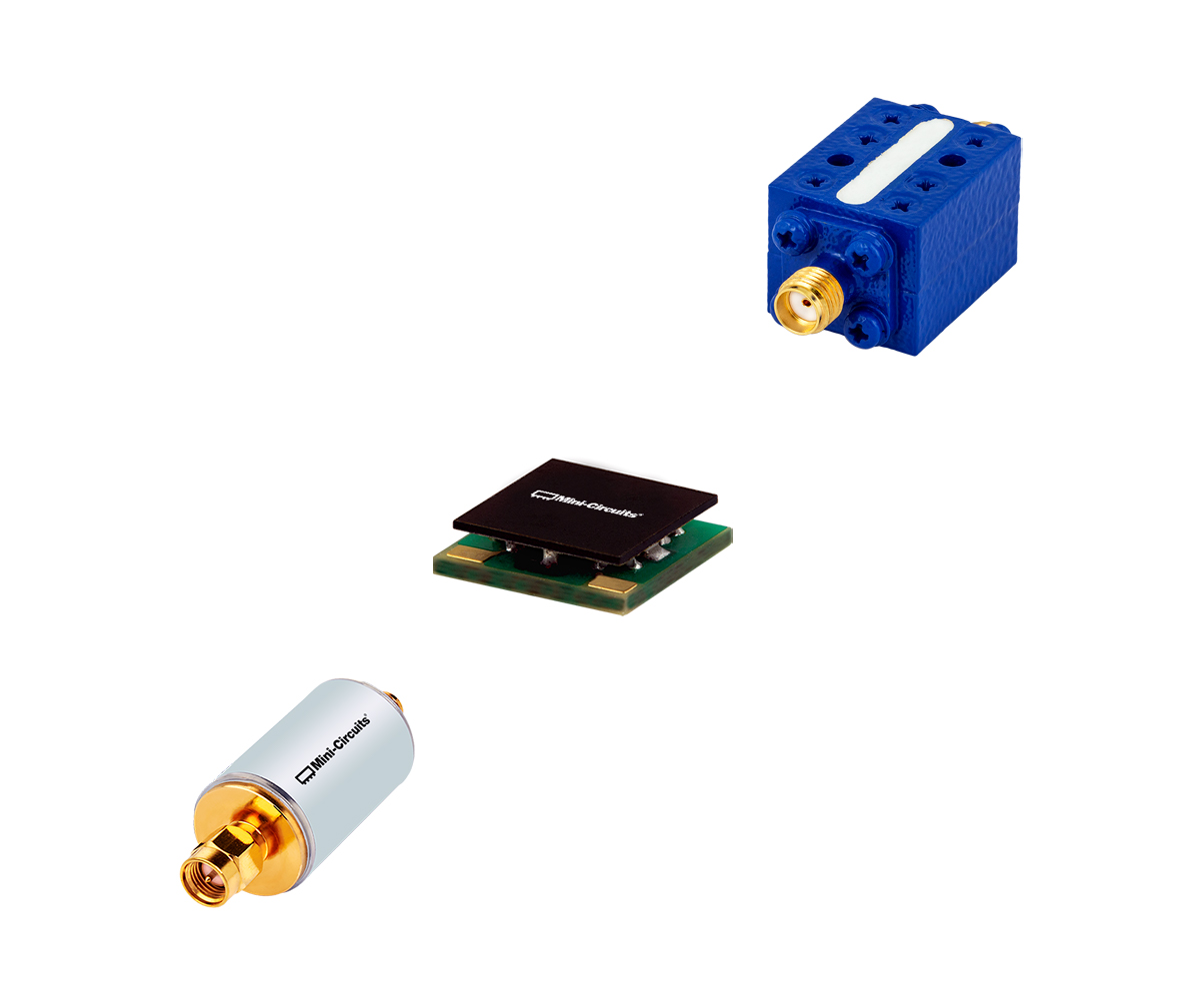 Three low pass filters with different case styles