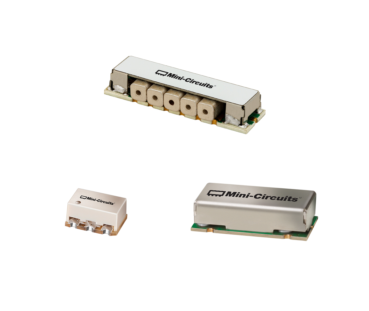 Three surface mount bandpass filters