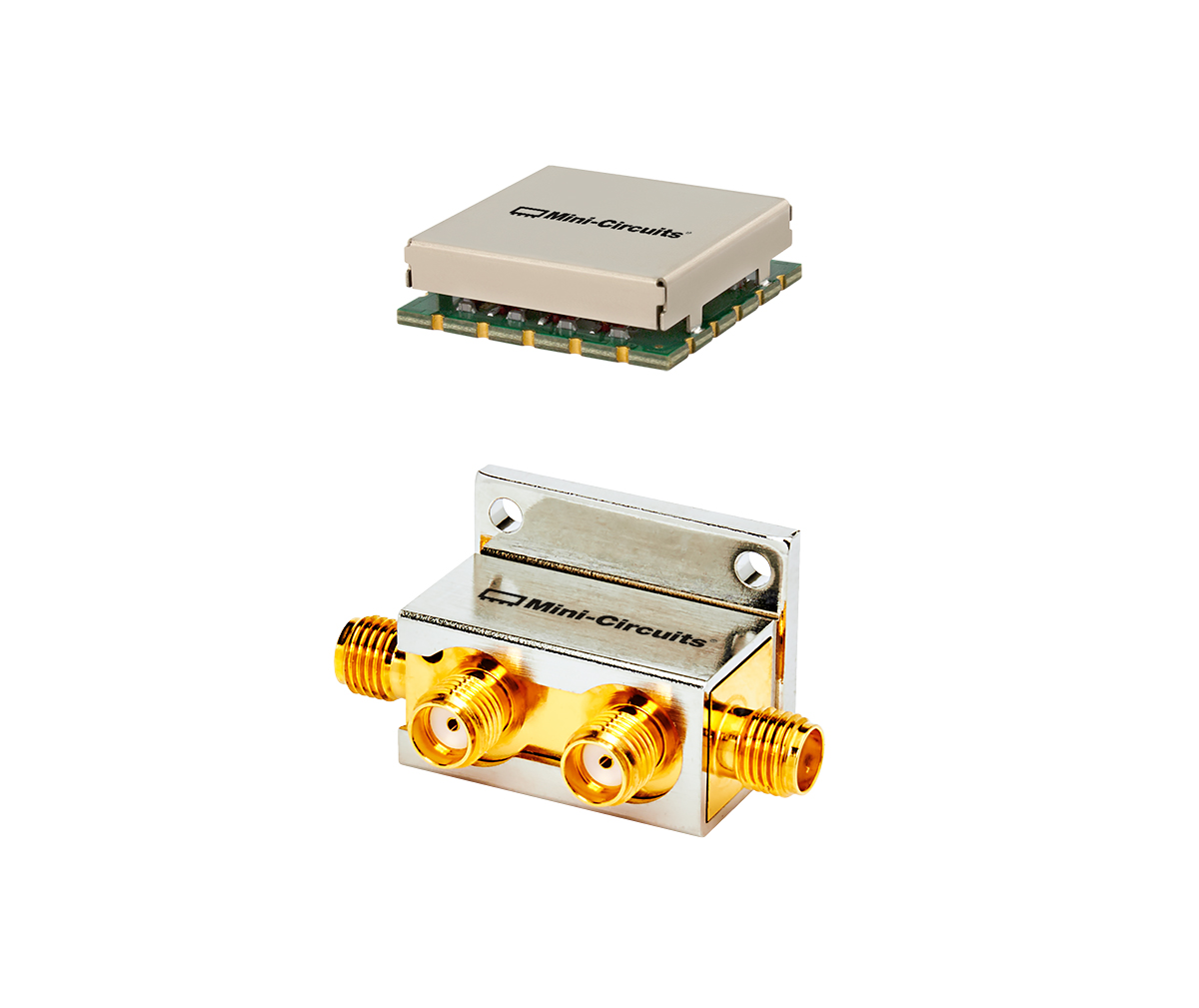 One surface mount triplexer and one coaxial triplexer