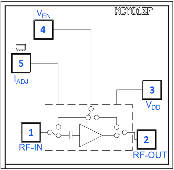 Die MMIC, Low Noise Amplifier, 400 - 8000 MHz, 50Ω
