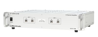 2-Channel Amplifier, 0.8 - 21 GHz, 2U, 3.5 mm