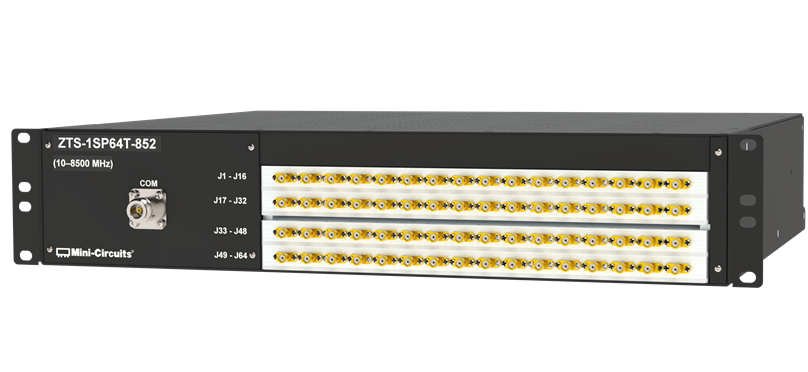 Solid-State Switch Assembly, SP64T, 10 - 8500 MHz, 2U, SMA
